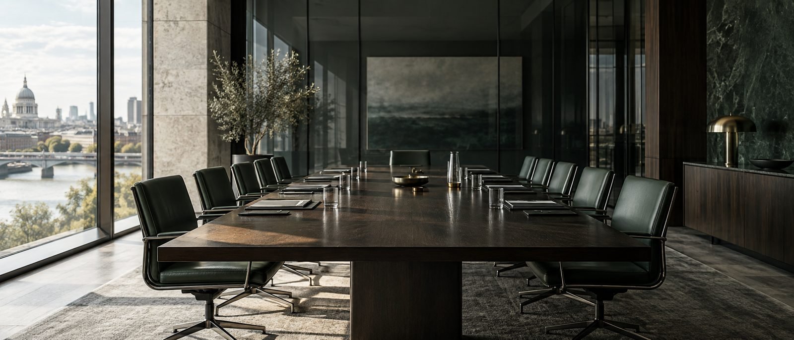 A quiet contemporary boardroom